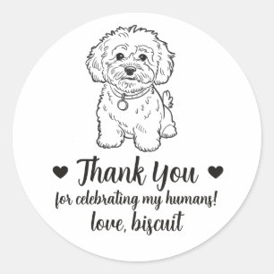 Adesivos Personalizados de Casamento com Cachorro 