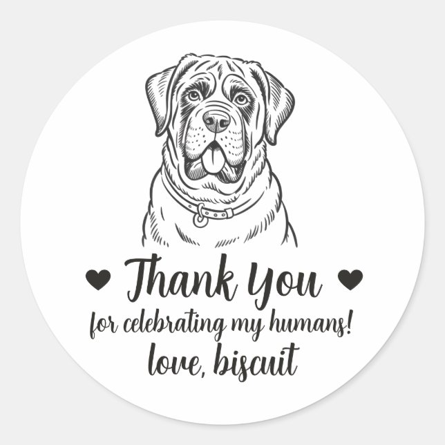 Adesivos Personalizados de Casamento com Cachorro  (Frente)