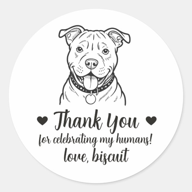 Adesivos Personalizados de Casamento com Cachorro  (Frente)