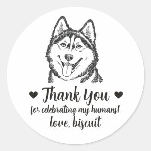 Adesivos Personalizados de Casamento com Cachorro