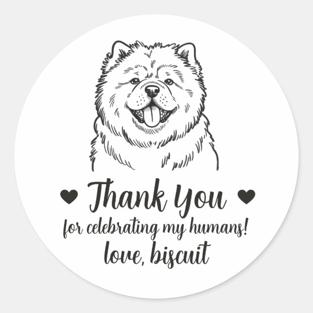 Adesivos Personalizados de Casamento com Cachorro  (Frente)