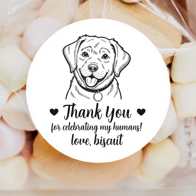 Adesivos Personalizados de Casamento com Cachorro  (Criador carregado)
