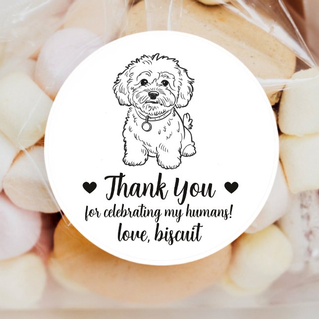 Adesivos Personalizados de Casamento com Cachorro  (Criador carregado)