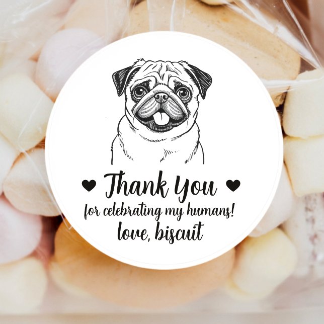 Adesivos Personalizados de Casamento com Cachorro  (Criador carregado)