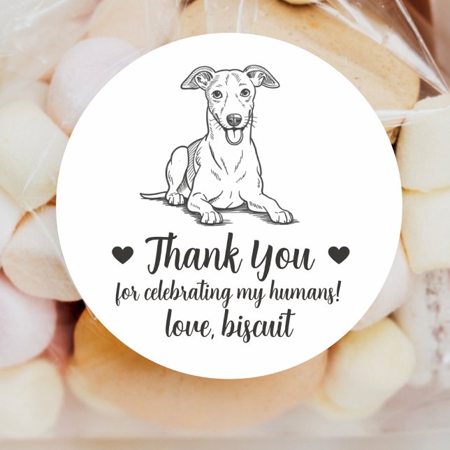 Adesivos Personalizados de Casamento com Cachorro  (Criador carregado)