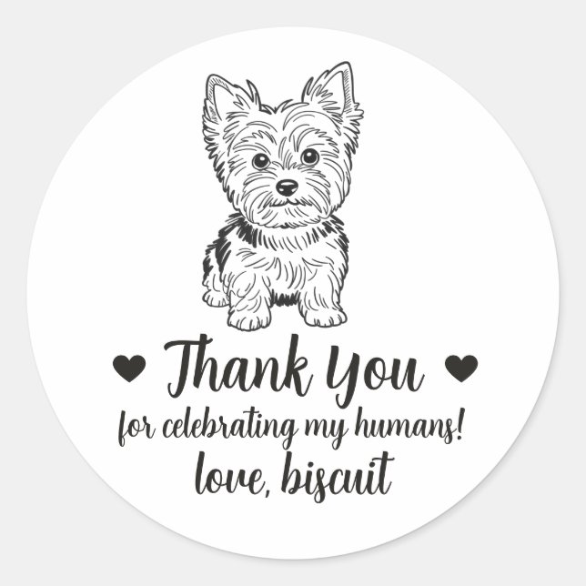 Adesivos Personalizados de Casamento com Cachorro  (Frente)