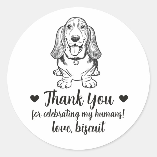 Adesivos Personalizados de Casamento com Cachorro  (Frente)
