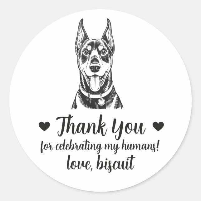 Adesivos Personalizados de Casamento com Cachorro  (Frente)