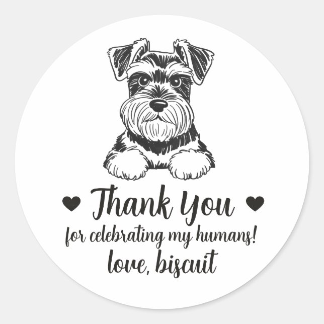 Adesivos Personalizados de Casamento com Cachorro  (Frente)