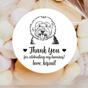 Adesivos Personalizados de Casamento com Cão Engli