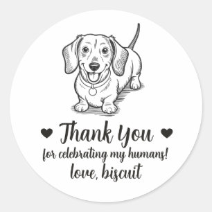 Adesivos Personalizados de Casamento com Dachshund