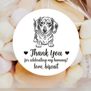 Adesivos Personalizados de Casamento com Dachshund