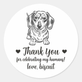 Adesivos Personalizados de Casamento com Dachshund