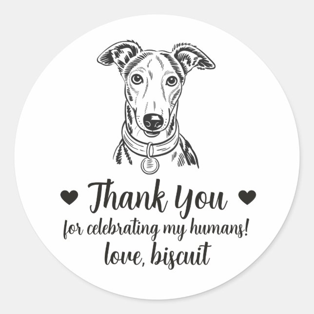 Adesivos Personalizados de Casamento com Greyhound (Frente)