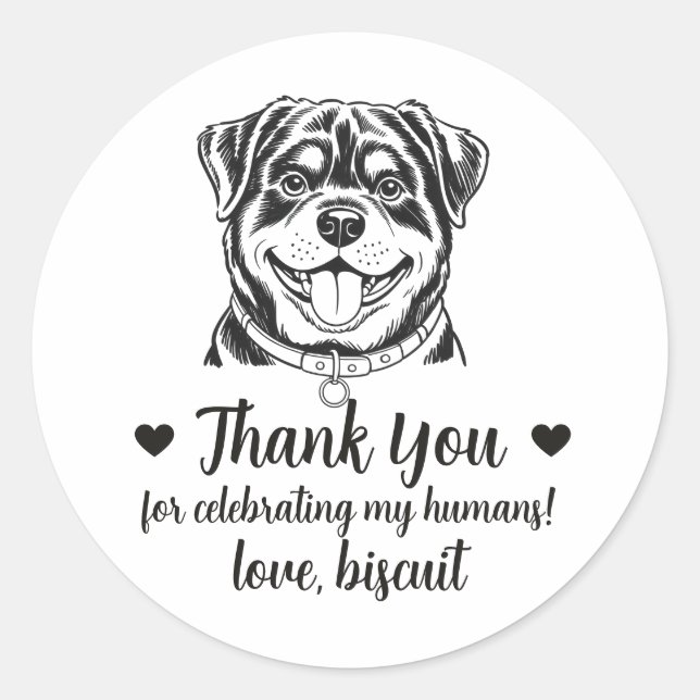 Adesivos Personalizados de Casamento com Rottweile (Frente)