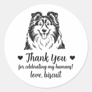 Adesivos Personalizados de Casamento com Sheltie