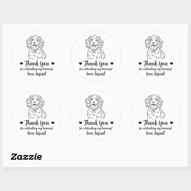 Adesivos Personalizados de Casamento com Spaniel (Folha)