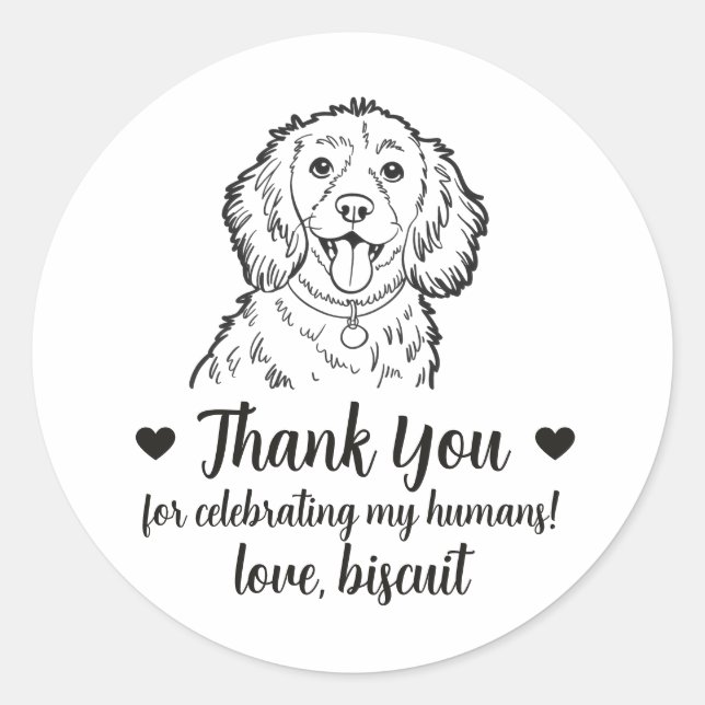 Adesivos Personalizados de Casamento com Spaniel p (Frente)