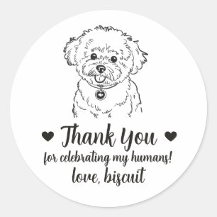 Adesivos Personalizados de Casamento de Cachorro B