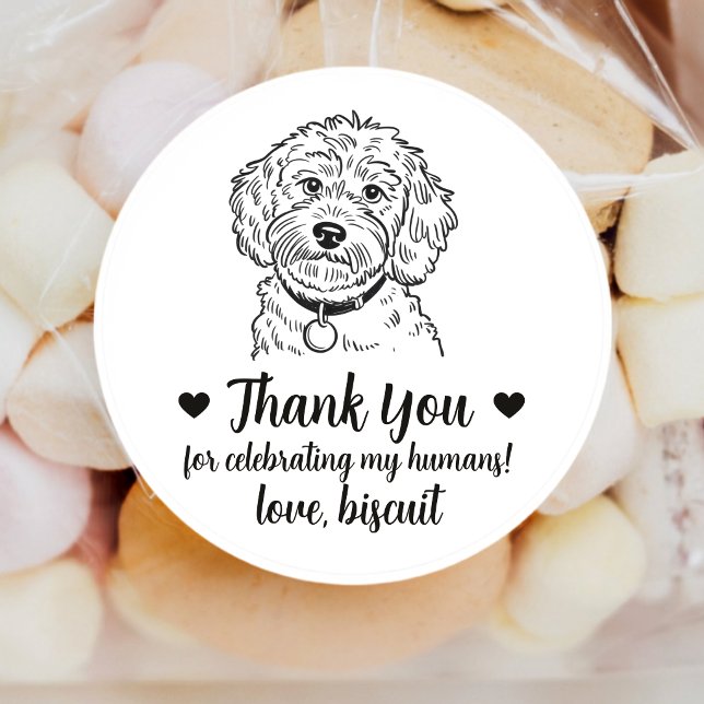 Adesivos Personalizados de Casamento de Cachorro C (Criador carregado)