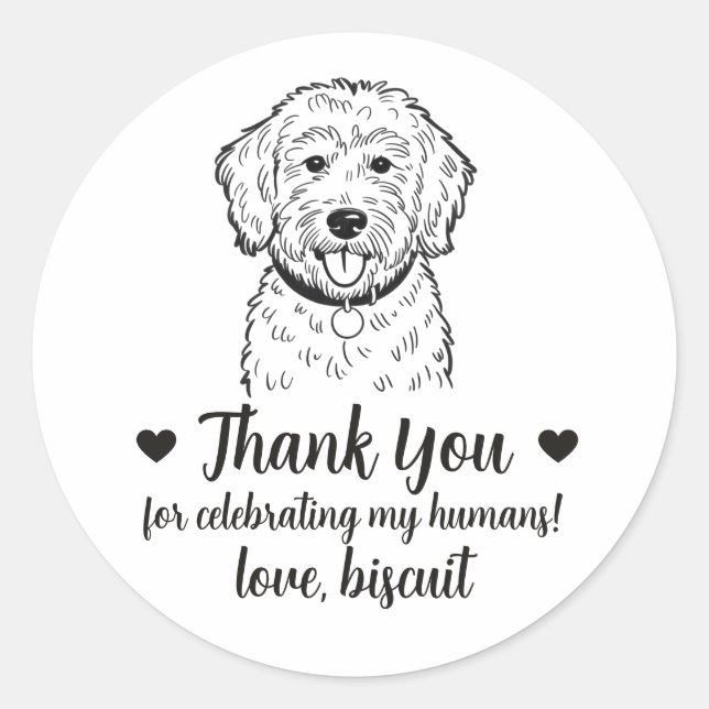 Adesivos Personalizados de Casamento de Cachorro G (Frente)