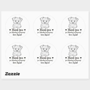 Adesivos Personalizados de Casamento de Cachorro M