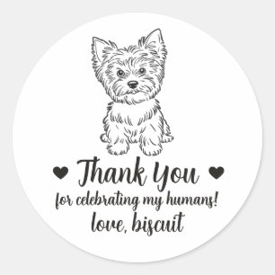 Adesivos Personalizados de Casamento de Cachorro Y