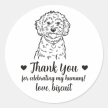Adesivos Personalizados de Casamento para Cachorro