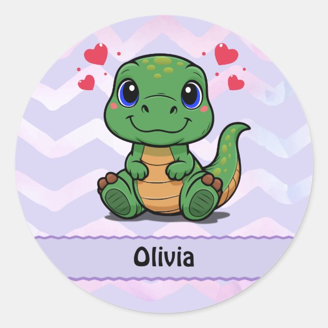 Adesivos Personalizados de Dinossauro T-Rex (Frente)