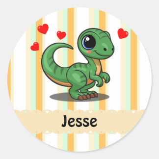 Adesivos Personalizados de Dinossauro Velociraptor