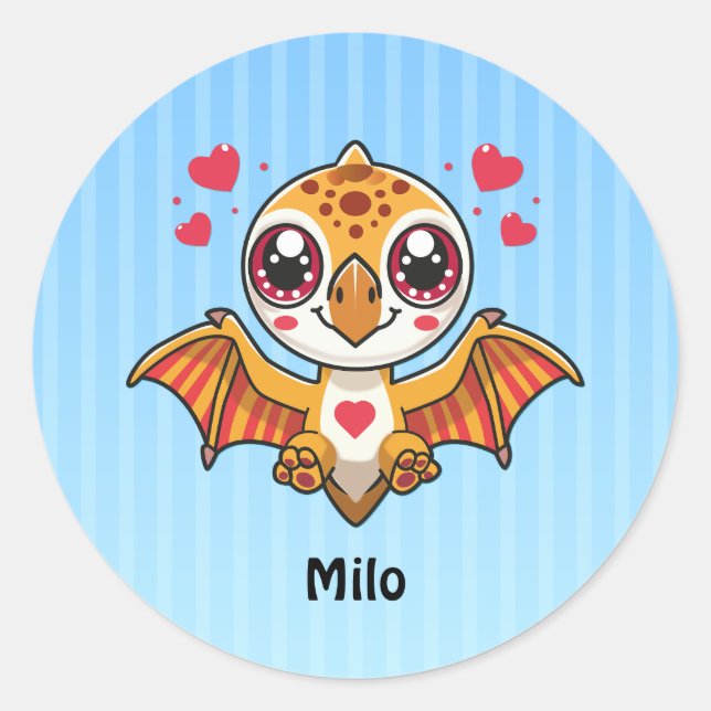 Adesivos Personalizados de Dinossauro Voador (Frente)
