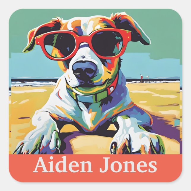 Adesivos personalizados de dragões coloridos (Frente)