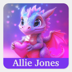 Adesivos personalizados de dragões coloridos