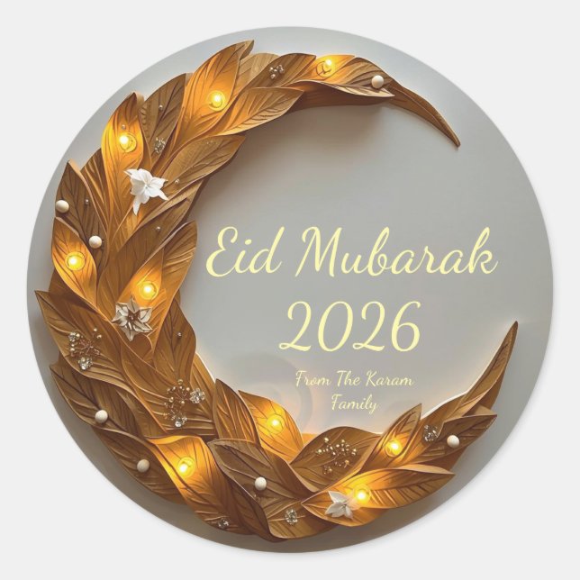 Adesivos Personalizados de Eid Mubarak Presentes M (Frente)