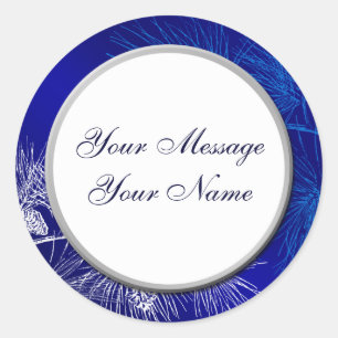 Adesivos Personalizados de Feriado Branco Azul