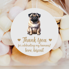 Adesivos Personalizados de Festa de Casamento Pug