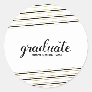 Adesivos Personalizados de Formando Preto e Dourad