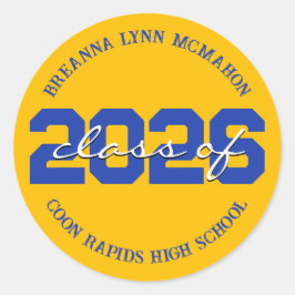 Adesivos Personalizados de Formatura Dourado e Azu