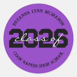 Adesivos Personalizados de Formatura Roxo e Preto