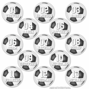 adesivos personalizados de futebol para 13 meninos