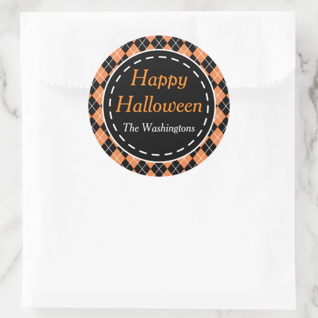 Adesivos Personalizados de Halloween Laranja Preto (Bolsa)