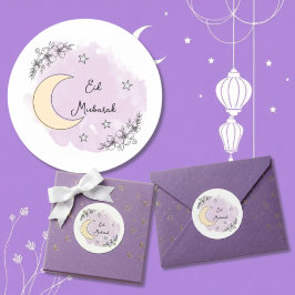 Adesivos Personalizados de Lavanda Eid Mubarak