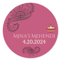 Adesivos personalizados de Mehendi