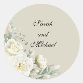 Adesivos Personalizados de Noiva com Rosas Brancas