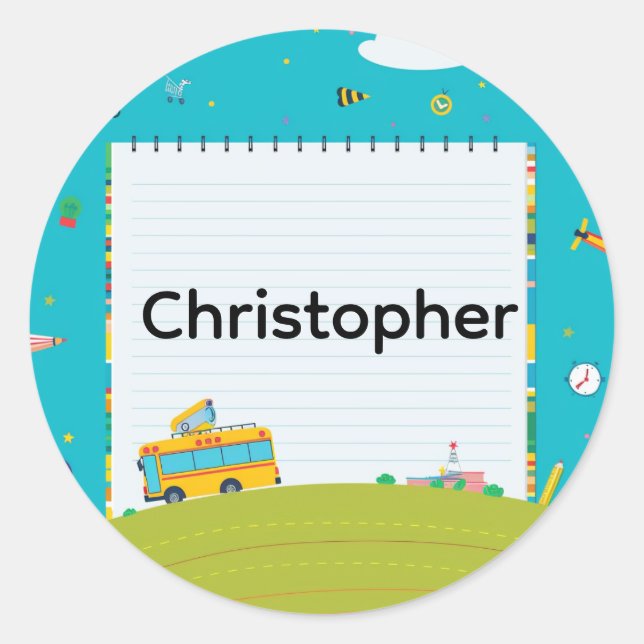 Adesivos Personalizados de Nome de Ônibus de Volta (Frente)
