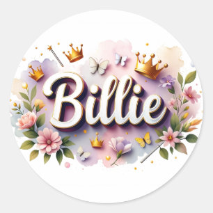 Adesivos Personalizados de Nome de Princesa Floral