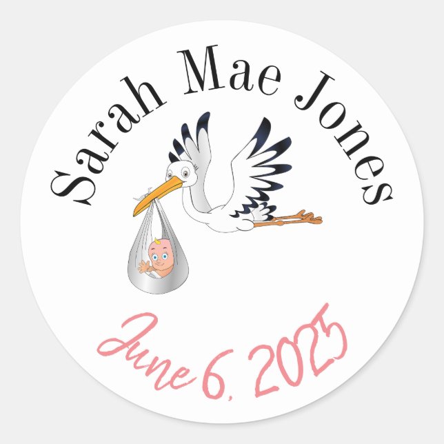 Adesivos personalizados de novo bebê  (Frente)