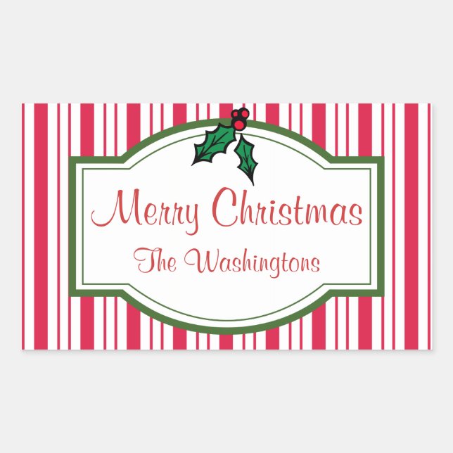 Adesivos Personalizados de Presente de Azevinho de (Frente)