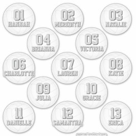 adesivos personalizados de voleibol para 13 menina