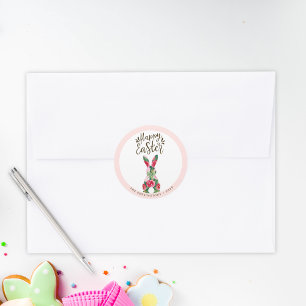 Adesivos Personalizados do Coelho de Páscoa Floral